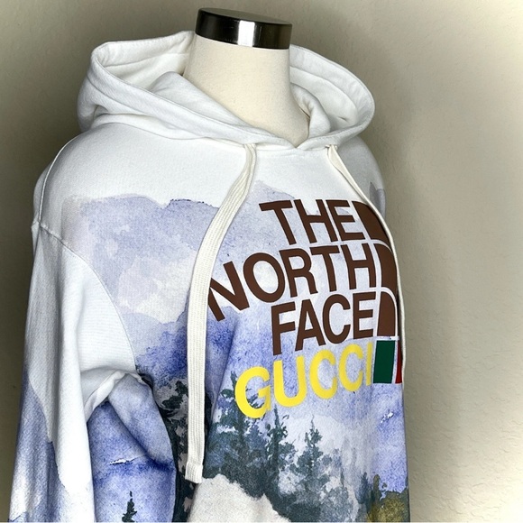 GUCCI x The North Face Forest Sweatshirt Size XS 672474 Hoodie Logo Cotton Top - Picture 6 of 16